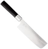 KAI Wasabi Black Nakiri 16,5 cm Klingenlänge - rostfreier 6A/1K6 Edelstahl poliert 58 (±1) HRC - schwarzer Polypropylen Griff - Gemüsemesser - Made in Japan