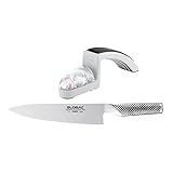 Global G-2220GB Set: G-2 Kochmesser + MinoSharp Schleifer 220-GB