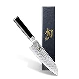 KAI DM0718 Shun Classic Santoku mit Kullenschliff Klinge 18,0 cm, DM-0718 Messer, Mehrfarbig, One size
