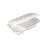 50x Bio Take Away Box 2-geteilt weiß 250 x 162 x 63 mm aus Zuckerrohr | nachhaltige To Go Lunchbox Transportbox | Lebensmittel Behälter Einweg | kompostierbar auslaufsicher
