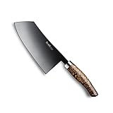 Nesmuk Chinesisches Kochmesser 180 Janus Karelische Maserbirke - scharfes Messer mit exotisch breiter Klinge - die universelle Kochmesser Form in China