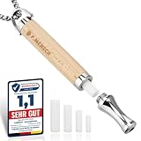 F.MERZCA® 2.0 Rauchentwöhnung Kette mit 20 Gratis Filter – Individuell einstellbarer Widerstand für effektives Rauchen aufhören, Raucherentwöhnung Hilfsmittel Ersatz mit echtem Rauchgefühl (Silber)