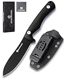DRACHENADER Gürtelmesser Quermit Kydex Scheide SHADOW, D2 Stahl Full Tang Outdoor Jagdmesser mit 9,7 cm Klingenlänge, Camping und Survival